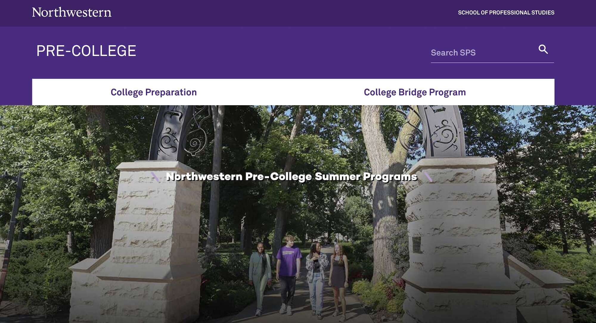 Northwestern Pre-College Online Summer Programs homepage